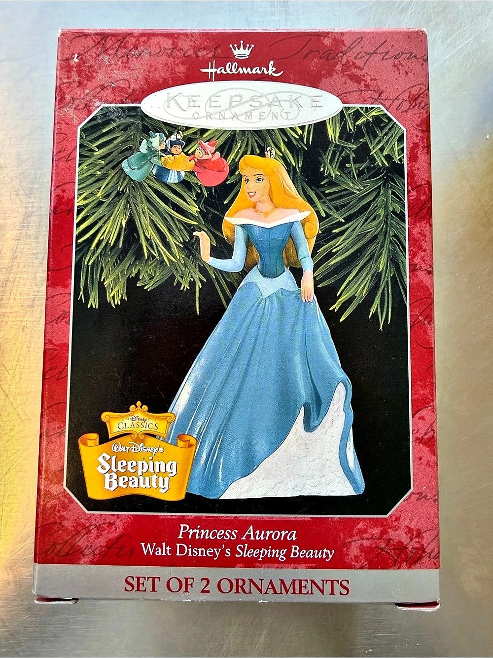 Hallmark Disney Princess Aurora Walt Disney's Sleeping Beauty Set of 2 Ornaments